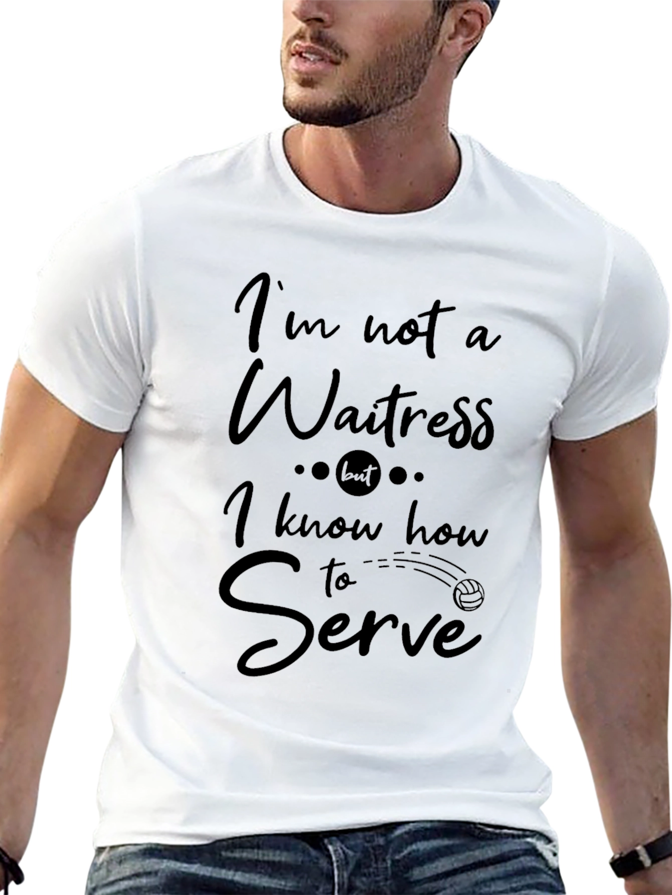 Funny Volleyball Serve T-Shirt - Im Not a Waitress