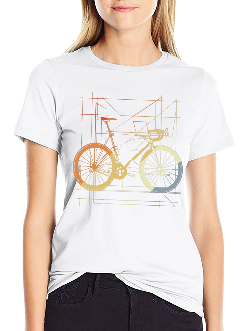 Geometric Bike Graphic Tee - Cycle in Style!