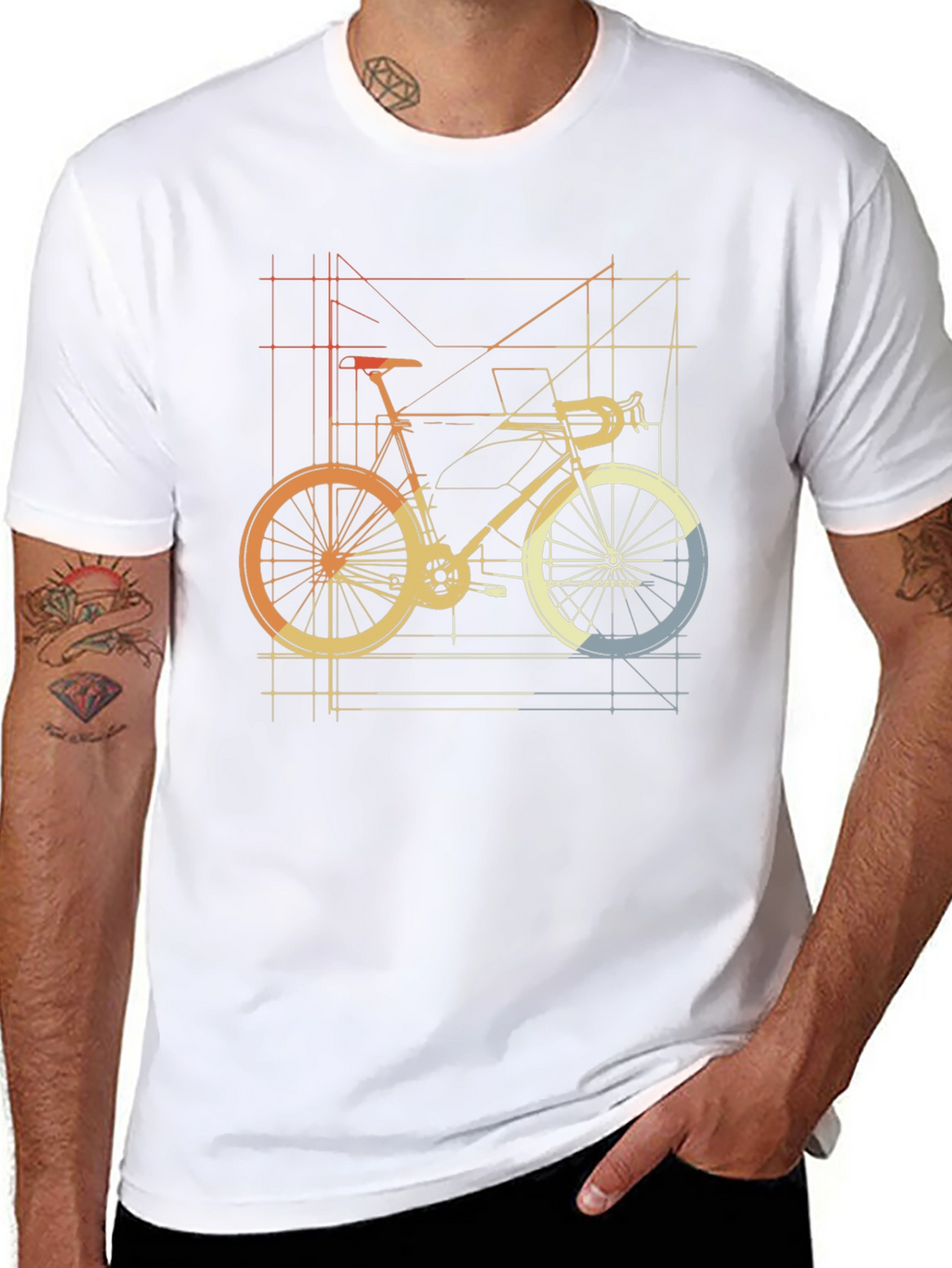 Geometric Bike Graphic Tee - Cycle in Style!