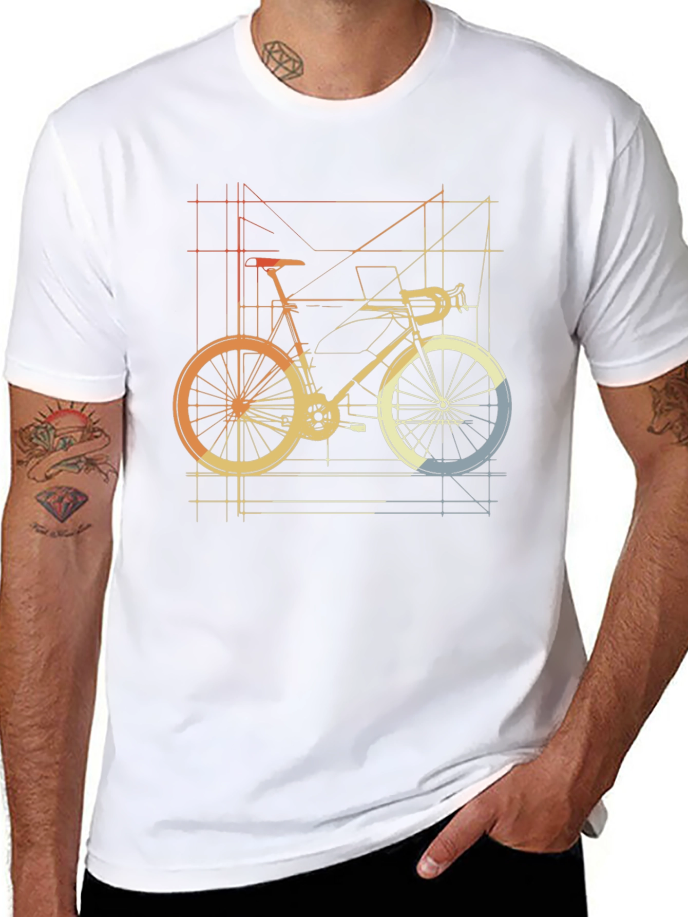 Geometric Bike Graphic Tee - Cycle in Style!