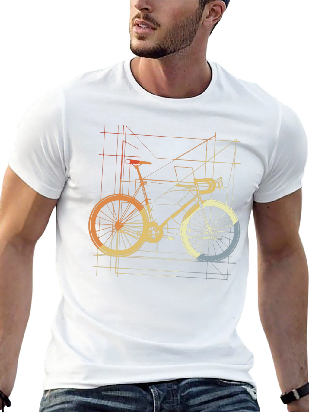 Geometric Bike Graphic Tee - Cycle in Style!