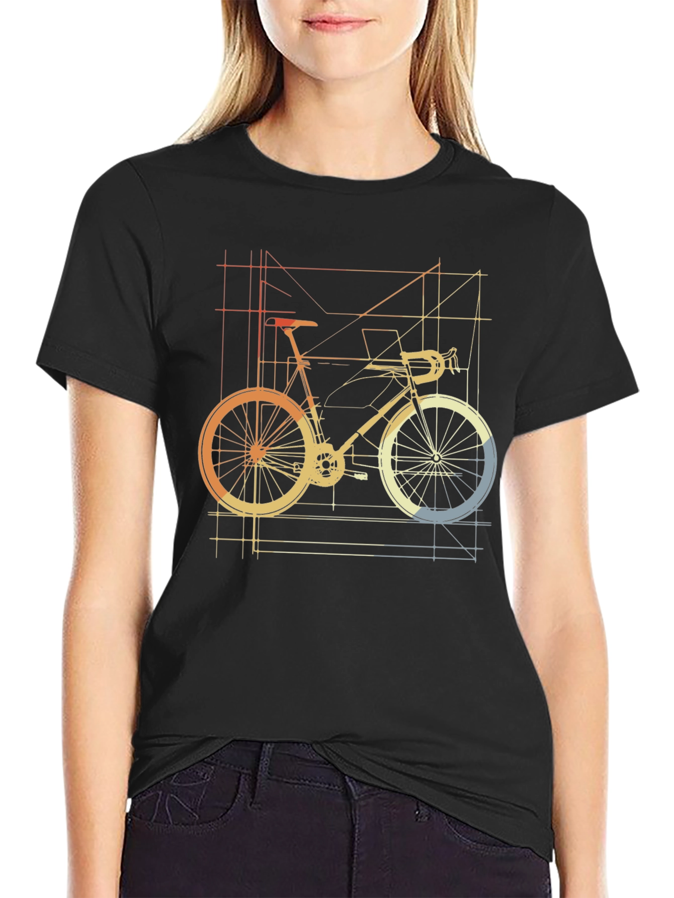 Geometric Bike Graphic Tee - Cycle in Style!