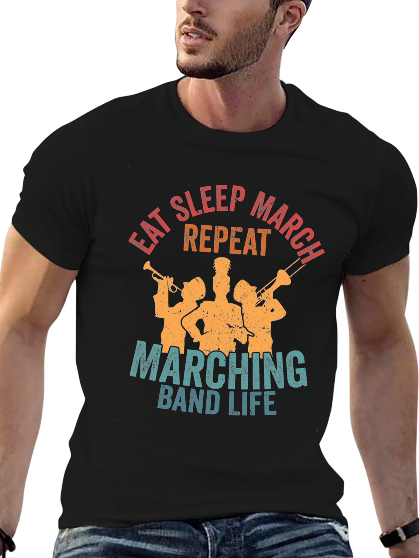 Eat Sleep March Repeat Band Life Tee