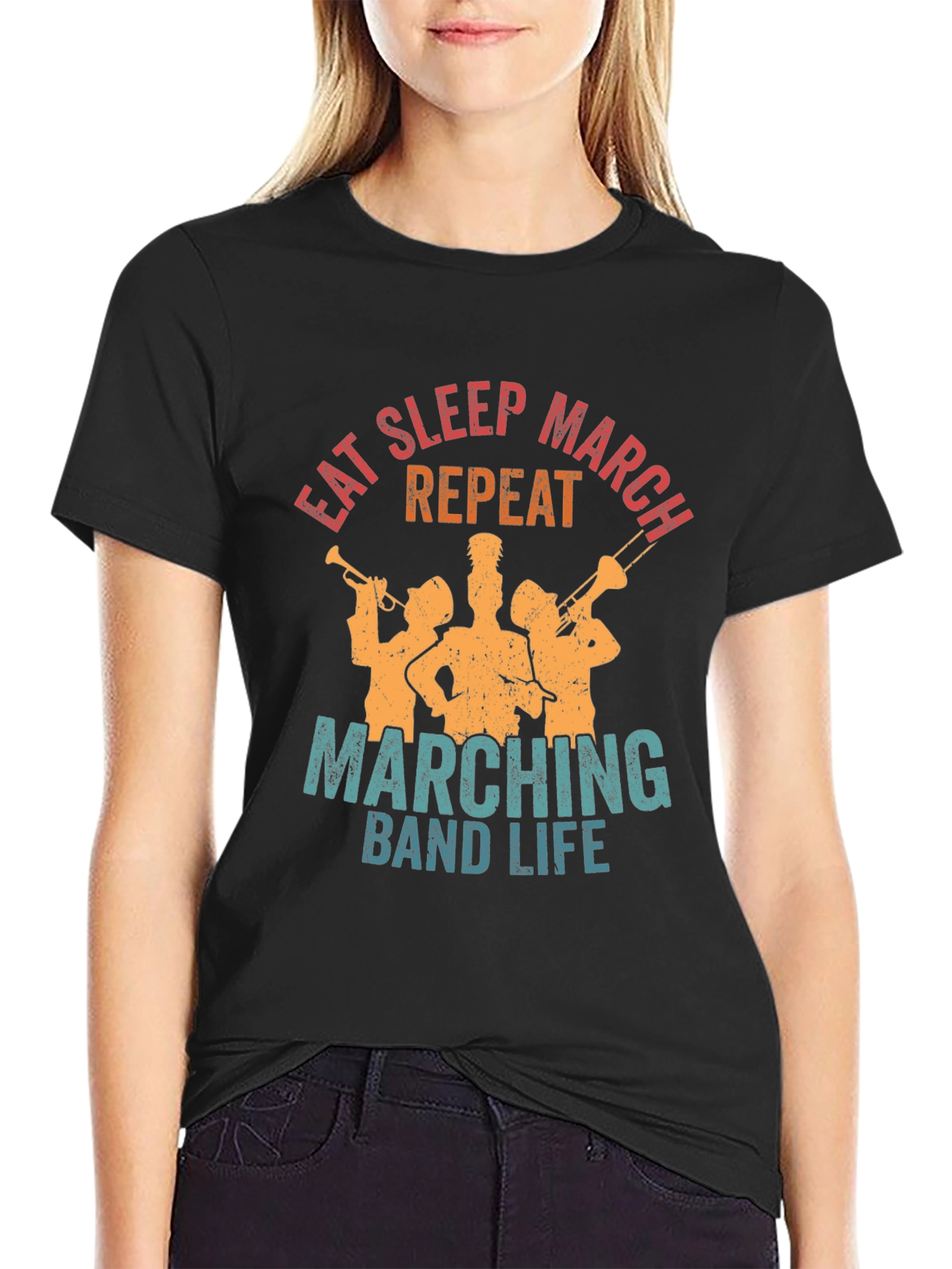 Eat Sleep March Repeat Band Life Tee