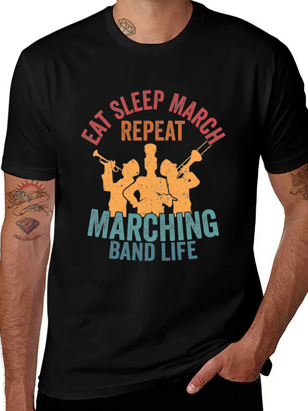 Eat Sleep March Repeat Band Life Tee