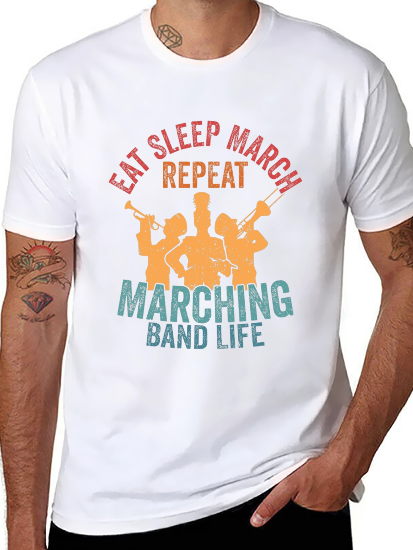 Eat Sleep March Repeat Band Life Tee