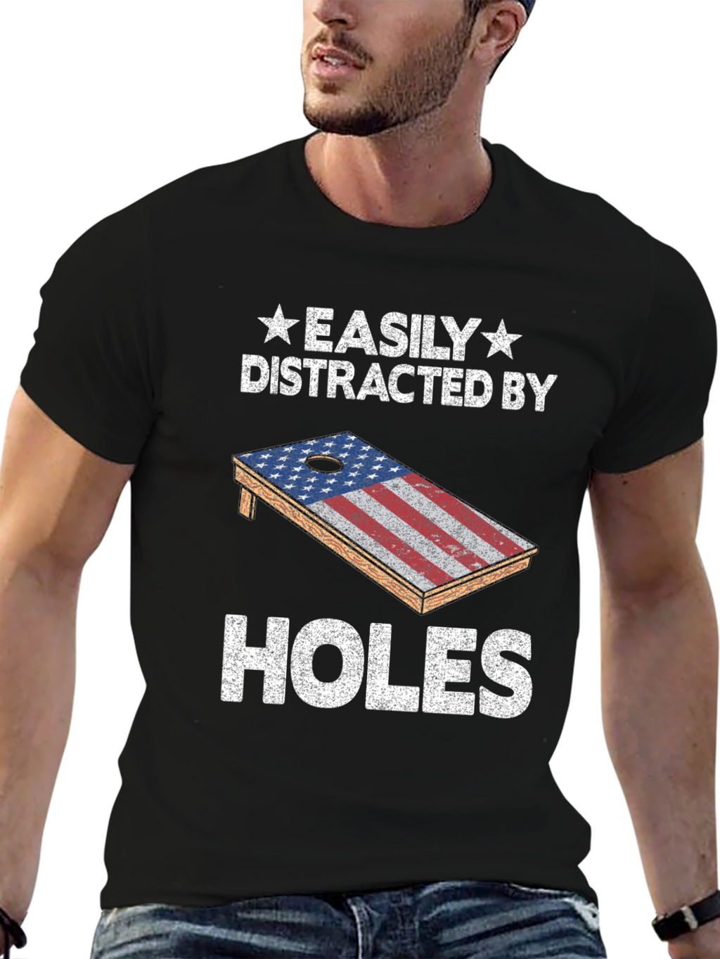 Easily Distracted By Holes Cornhole T-Shirt