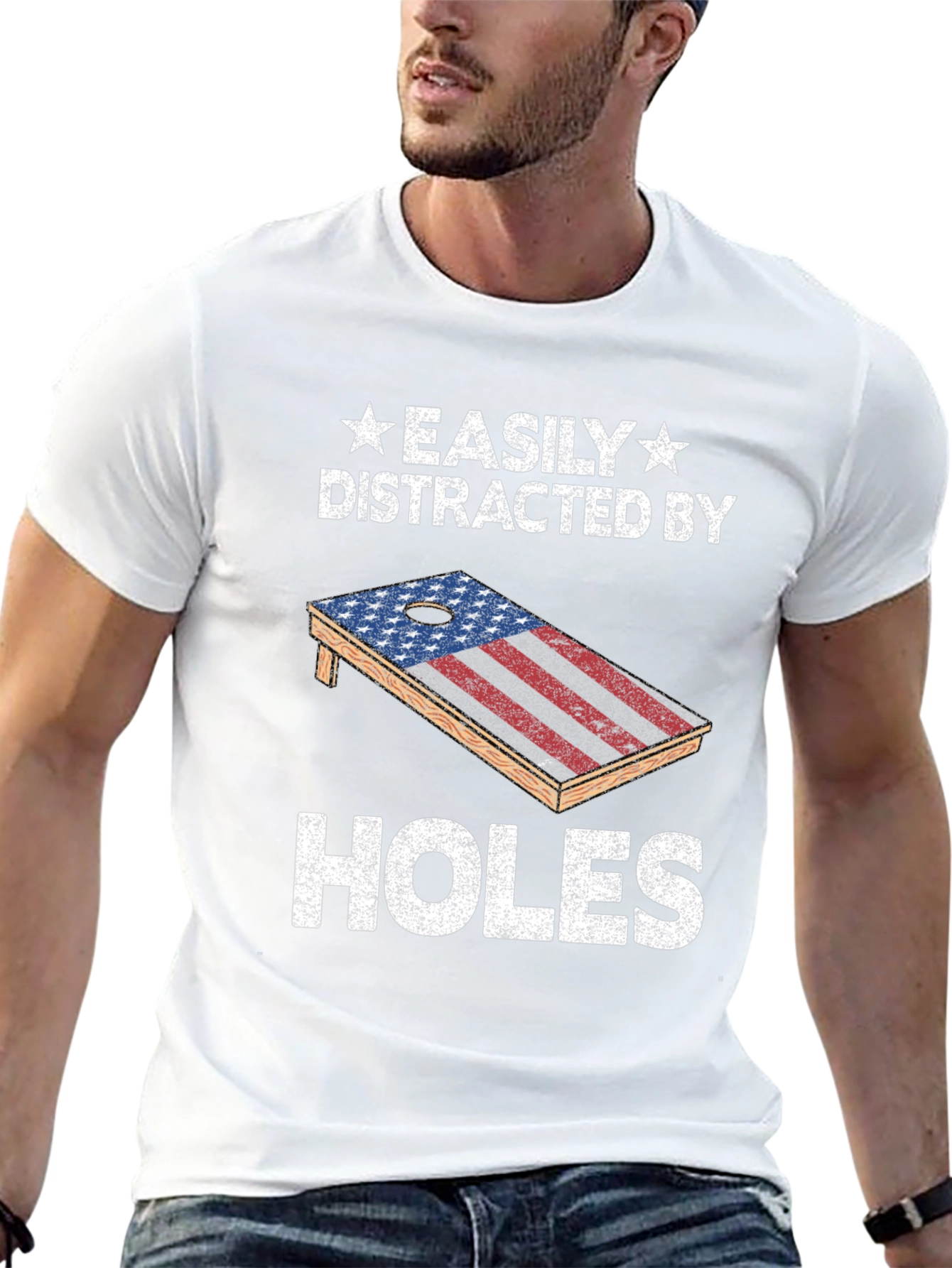 Easily Distracted By Holes Cornhole T-Shirt