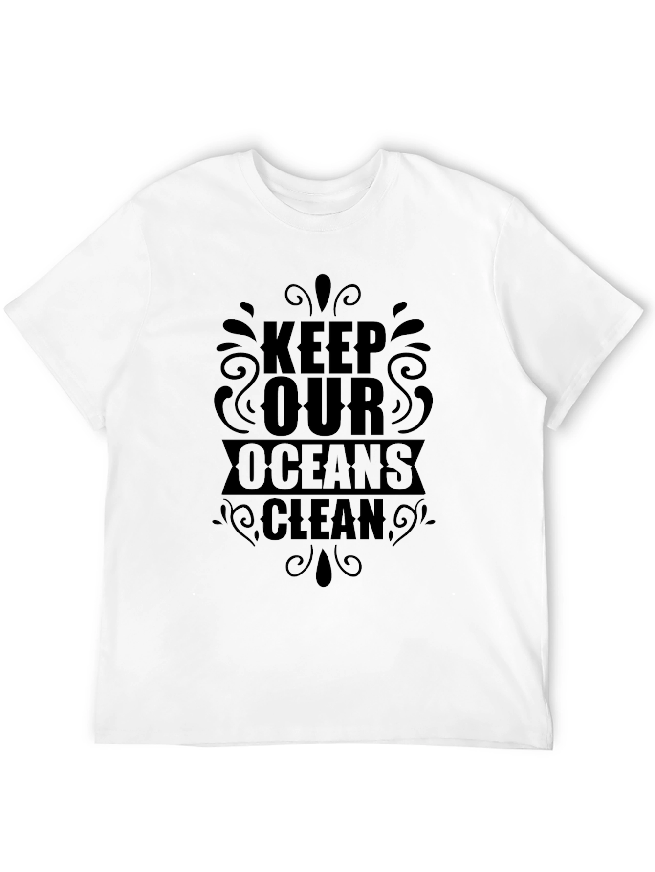 Keep Our Oceans Clean Black T-Shirt