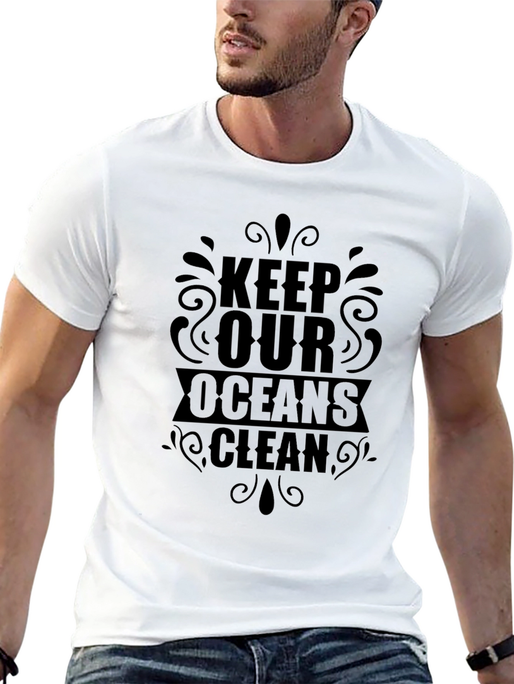 Keep Our Oceans Clean Black T-Shirt
