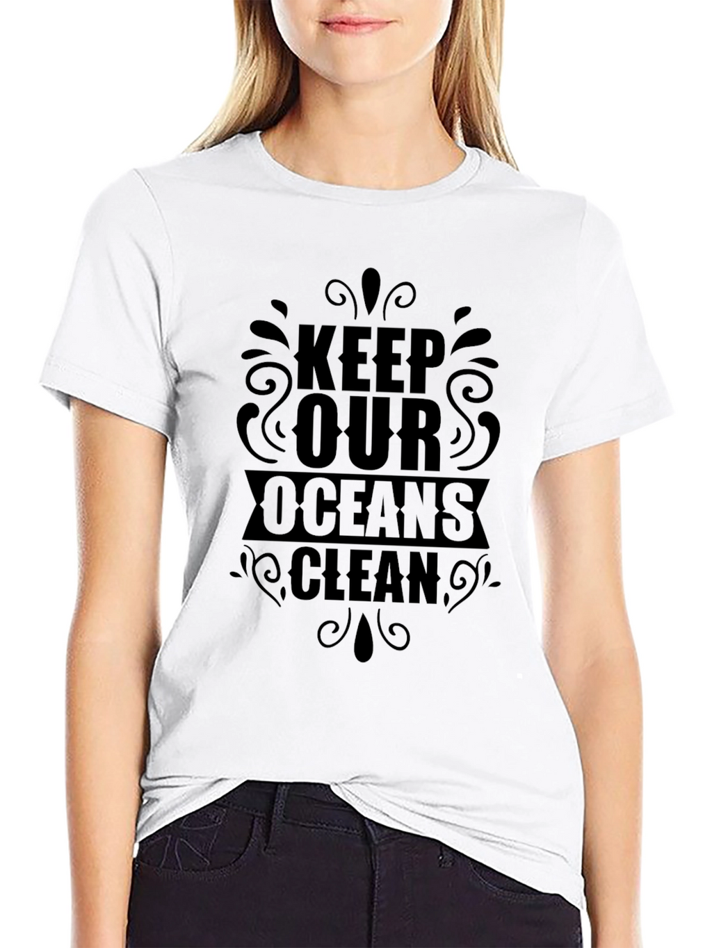 Keep Our Oceans Clean Black T-Shirt