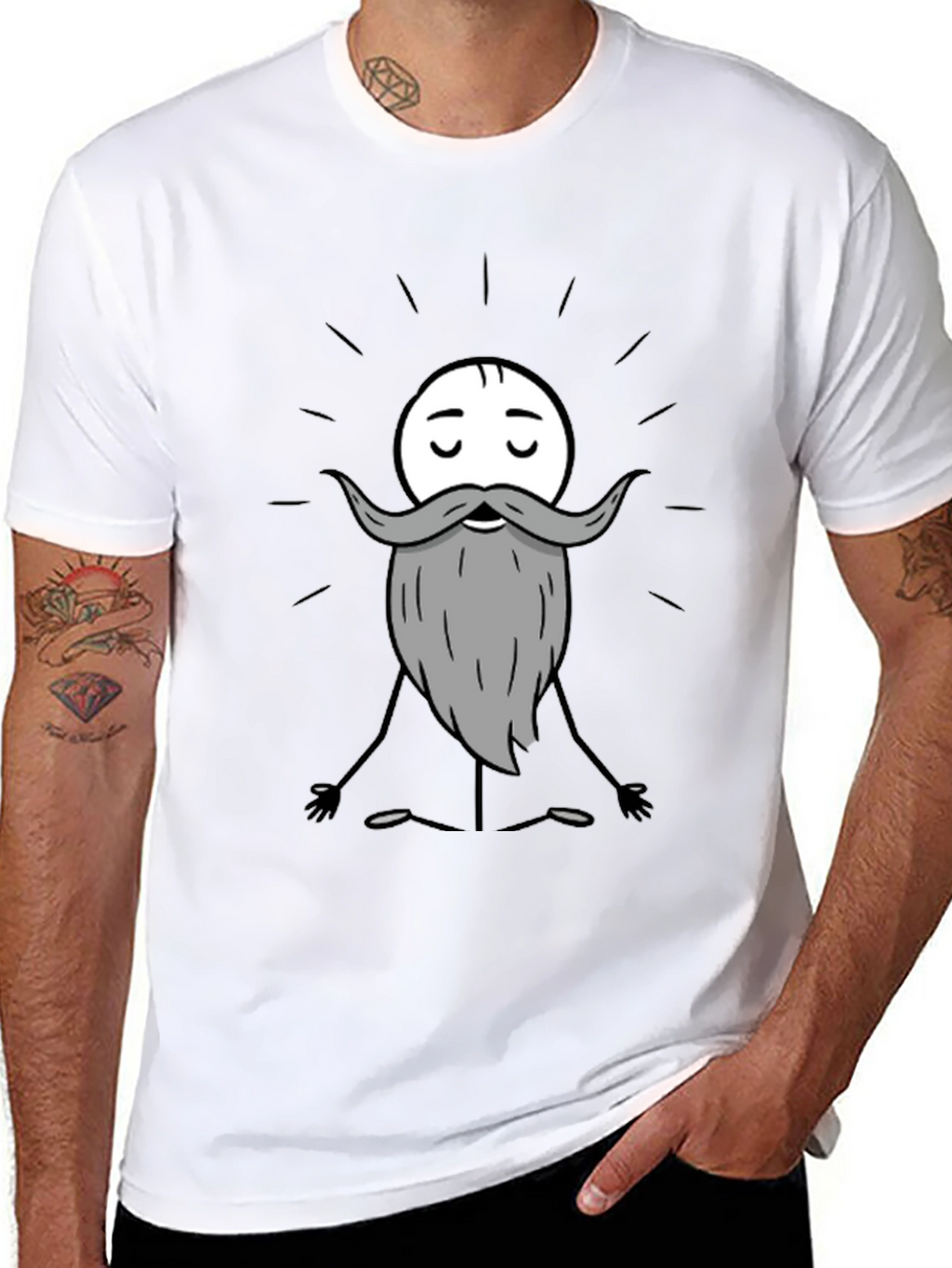 Zen Master Cartoon T-Shirt - Meditating Funny Graphic Tee