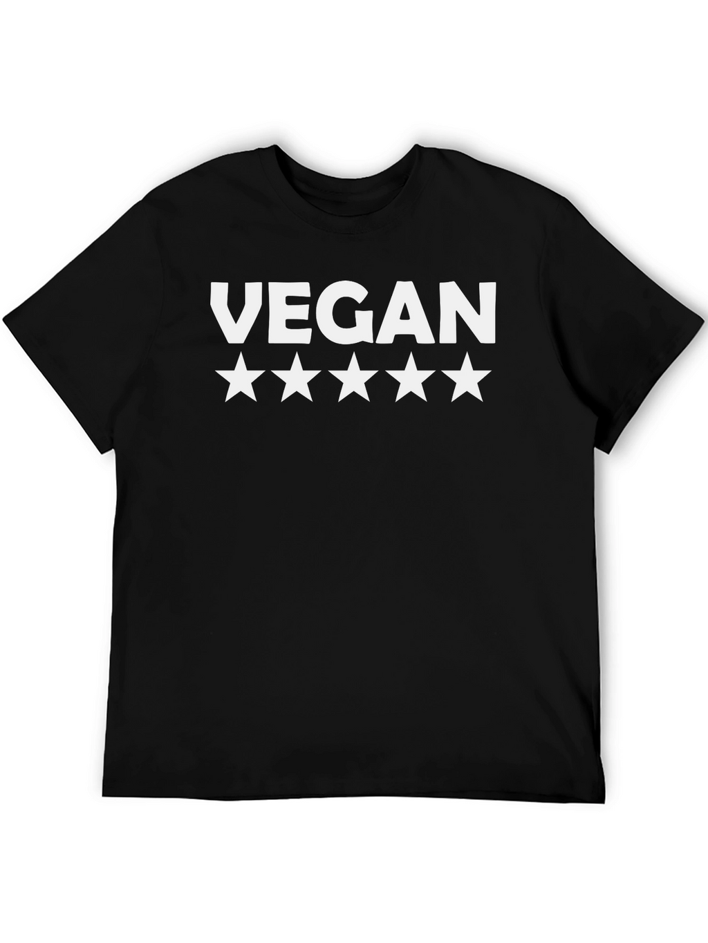 Vegan Five Star Tee - Stylish Black T-Shirt