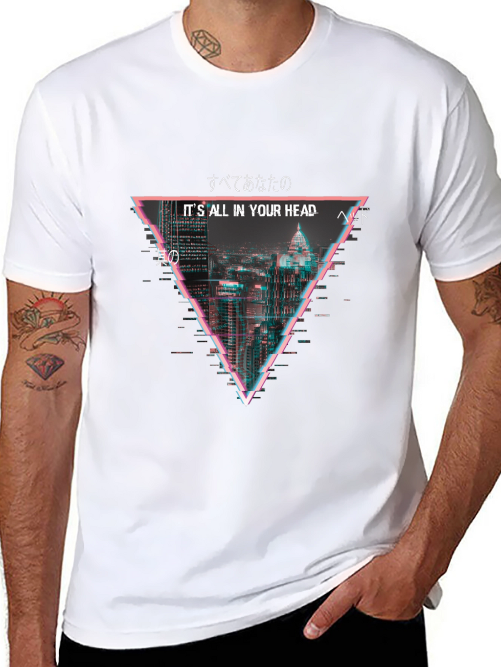 Cyberpunk Cityscape T-Shirt - Its All In Your Head