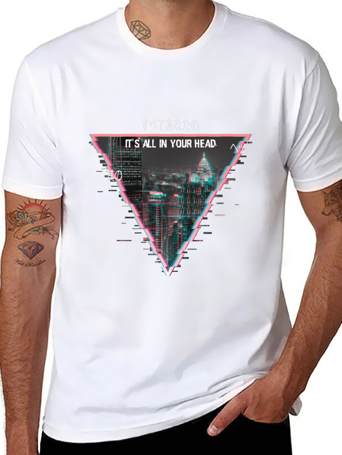Cyberpunk Cityscape T-Shirt - Its All In Your Head