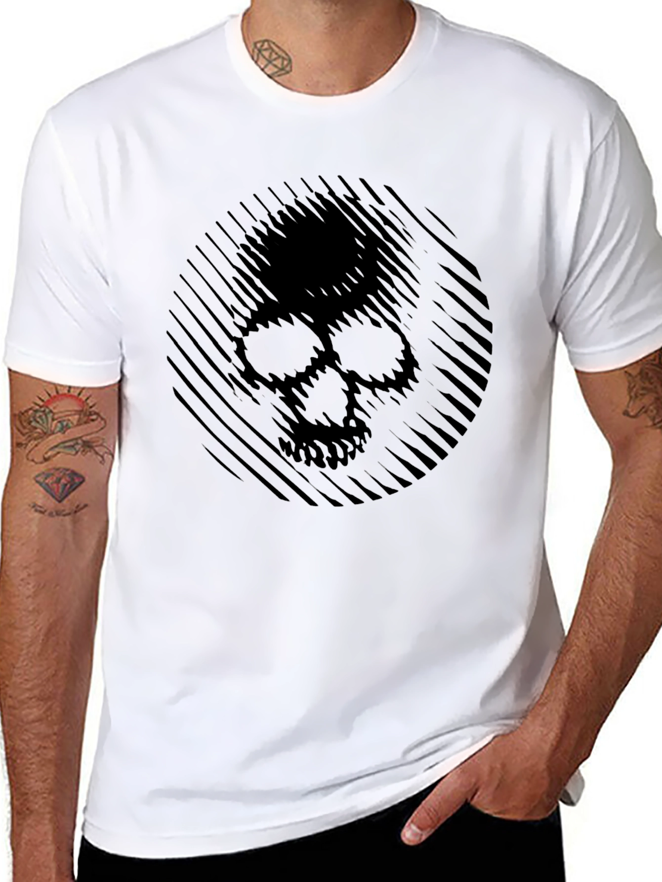 Abstract Skull Graphic Mens T-Shirt