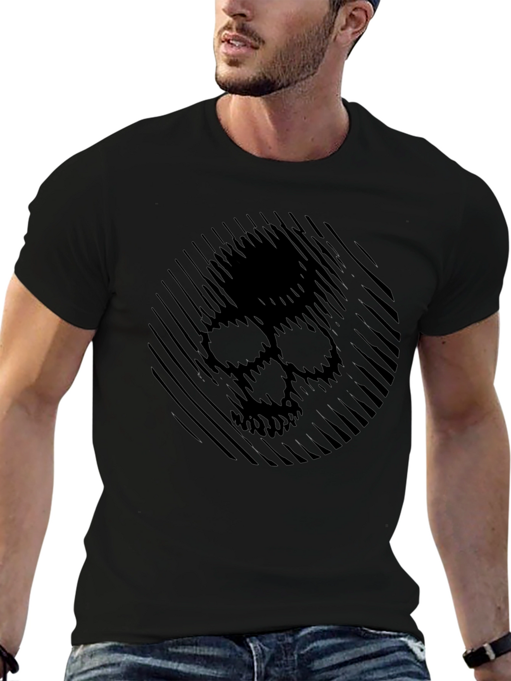 Abstract Skull Graphic Mens T-Shirt