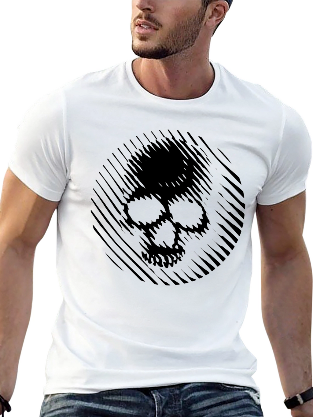 Abstract Skull Graphic Mens T-Shirt