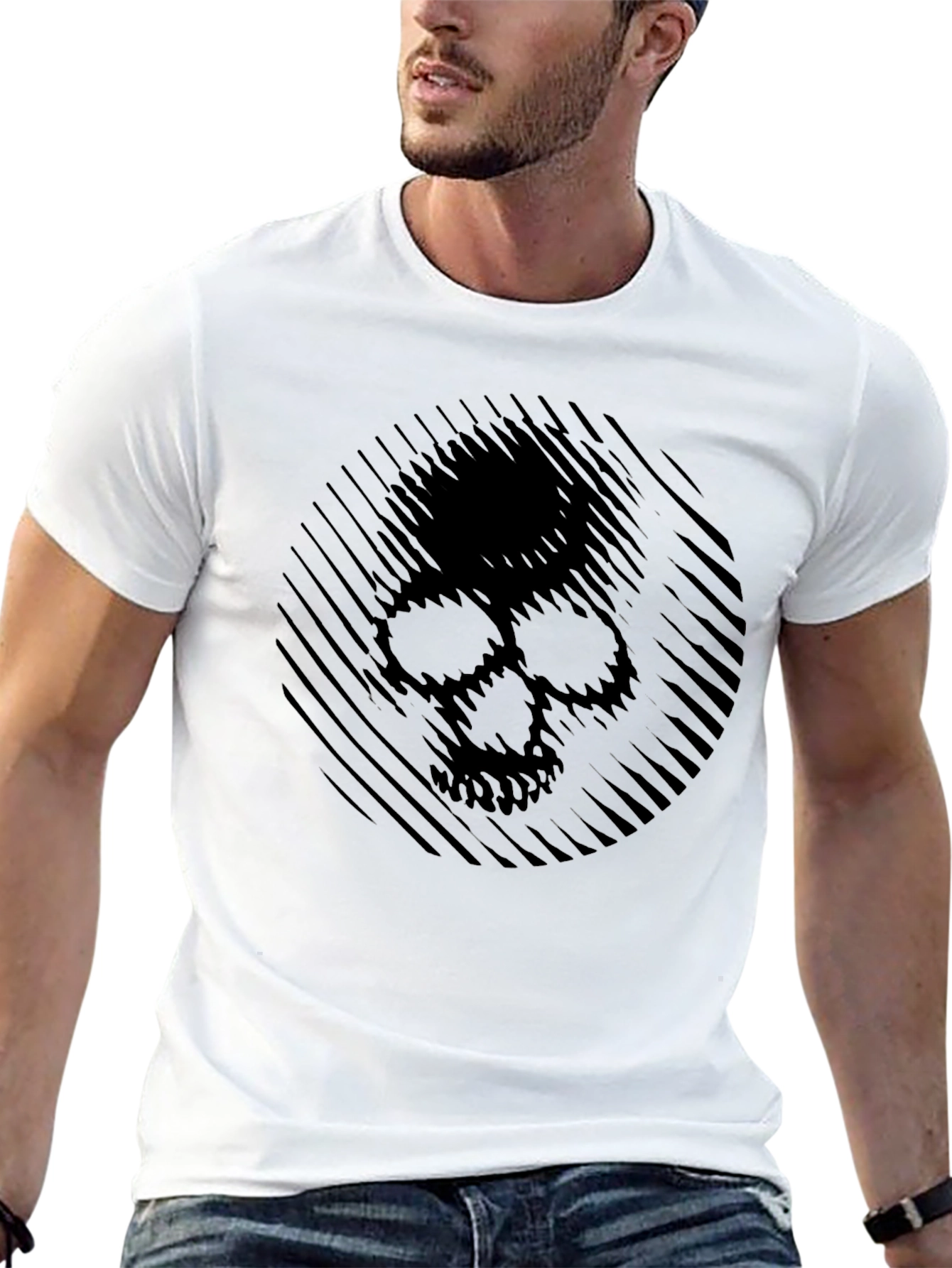 Abstract Skull Graphic Mens T-Shirt