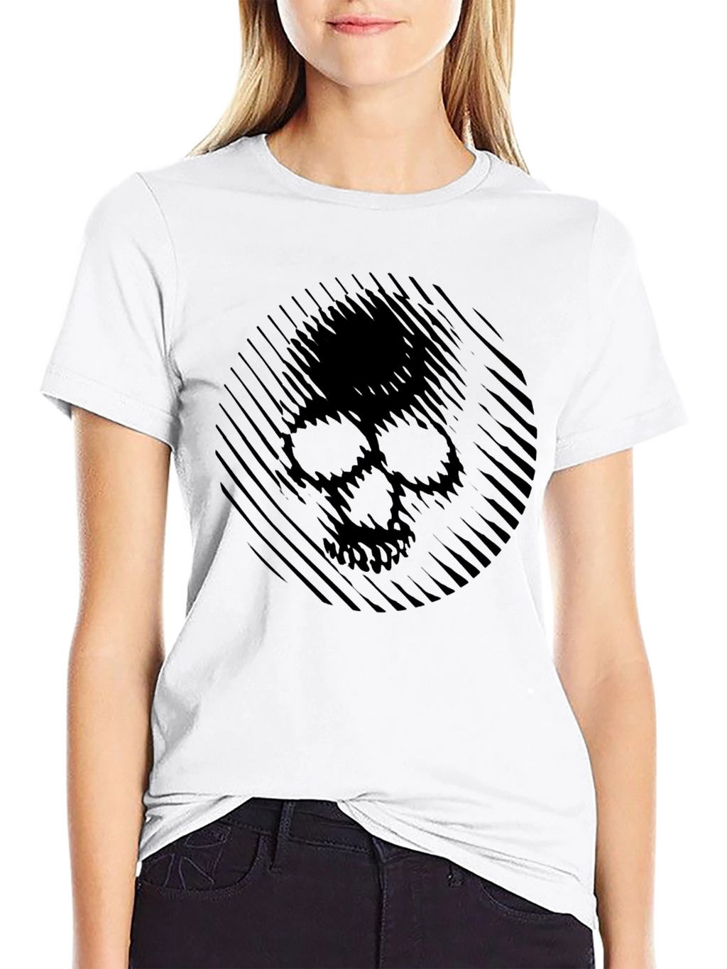 Abstract Skull Graphic Mens T-Shirt