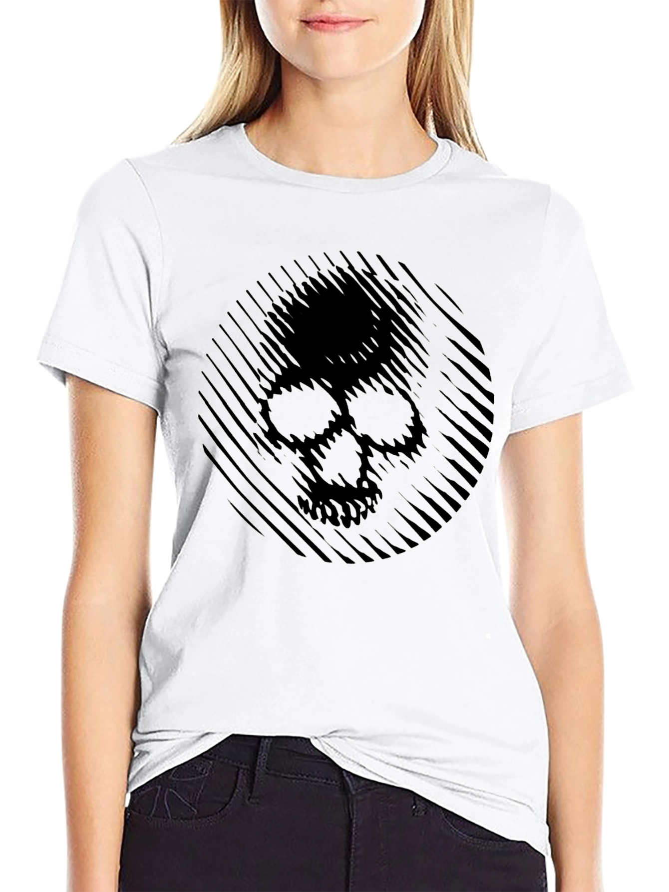 Abstract Skull Graphic Mens T-Shirt