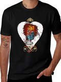 Flaming Skull Heart Graphic Tee - Unique Design