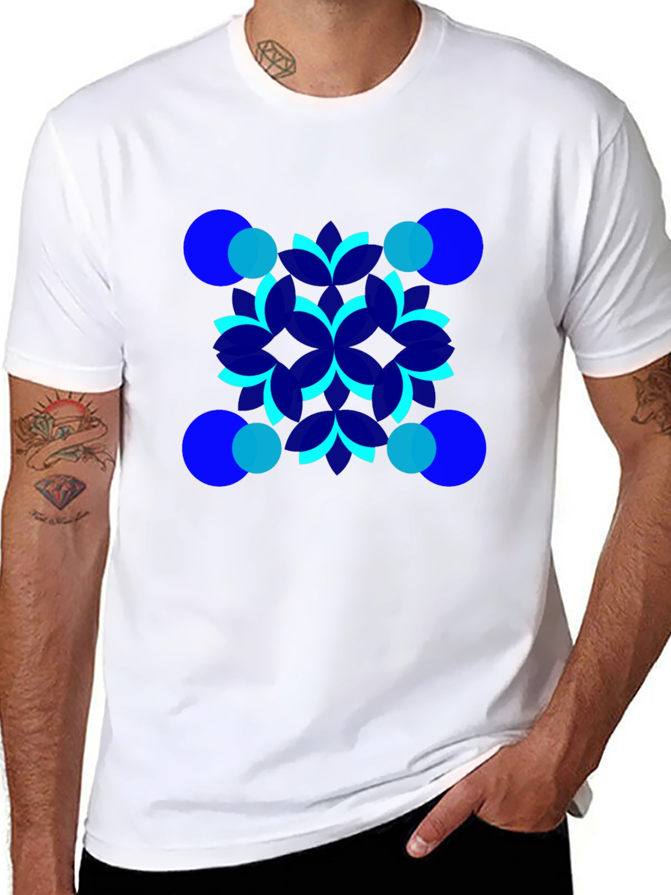 Geometric Pattern Black T-Shirt