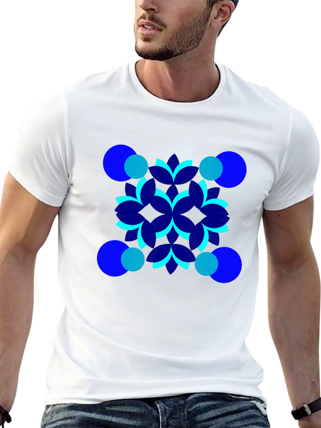 Geometric Pattern Black T-Shirt