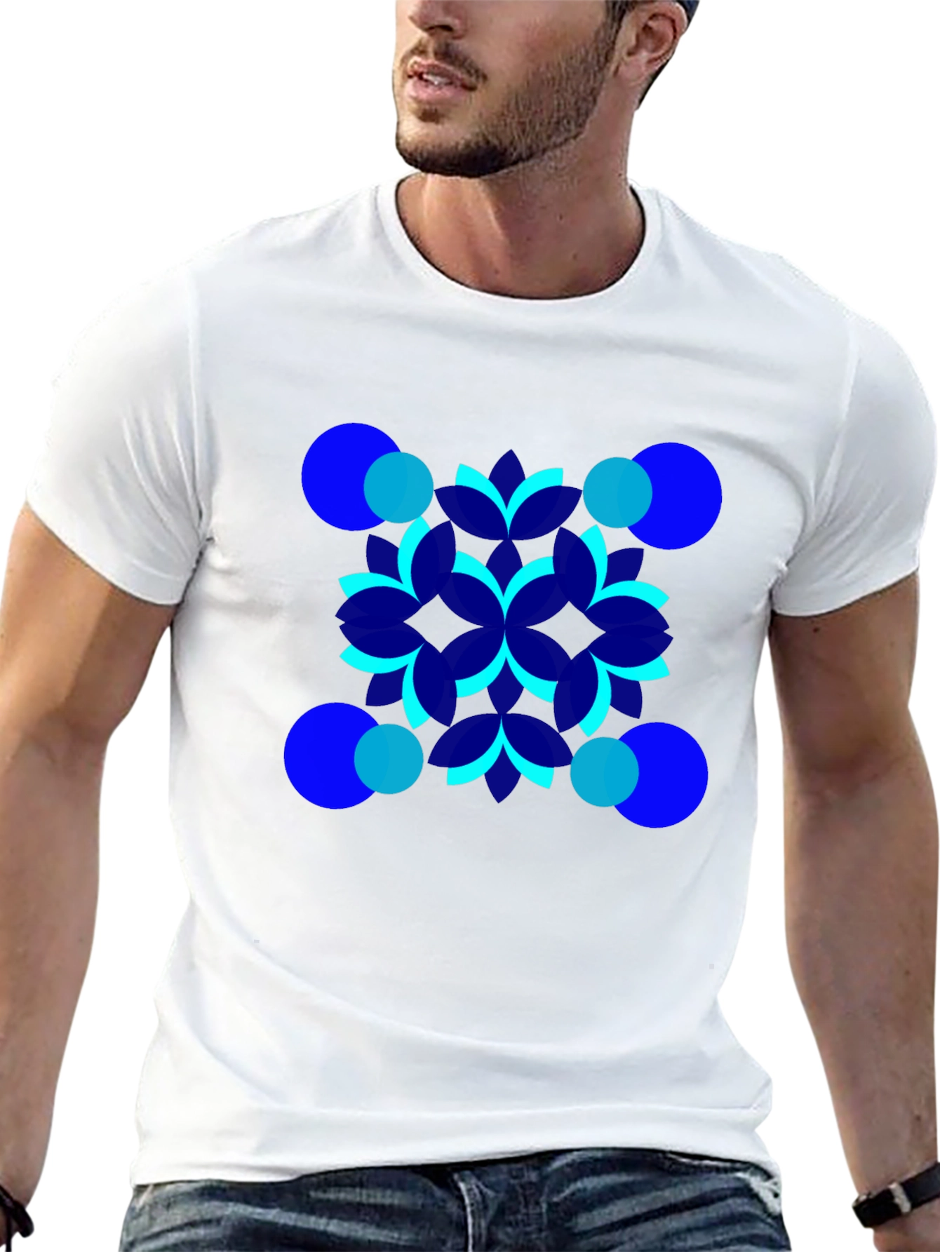 Geometric Pattern Black T-Shirt