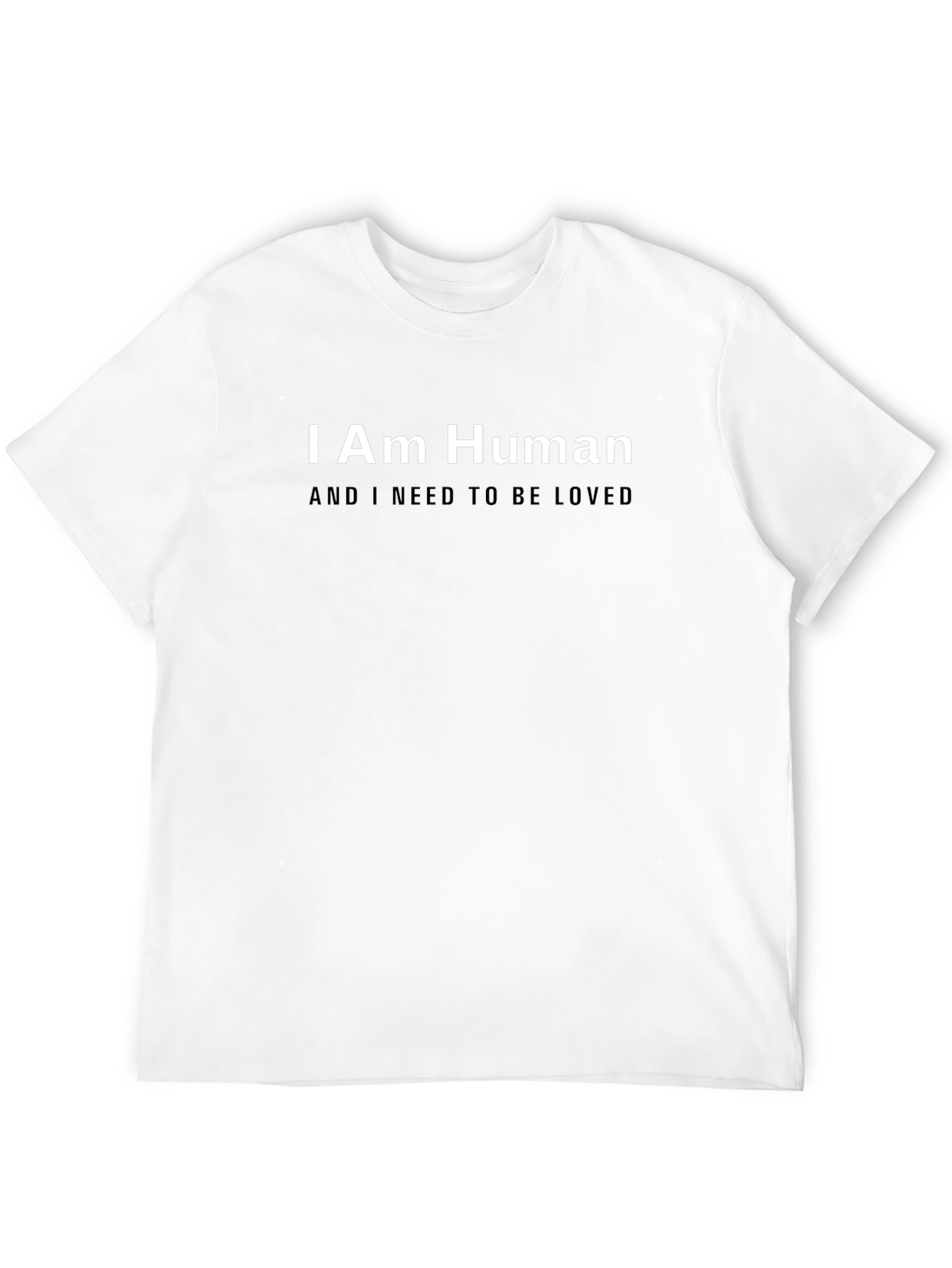 I Am Human - Graphic Print Crew Neck T-Shirt