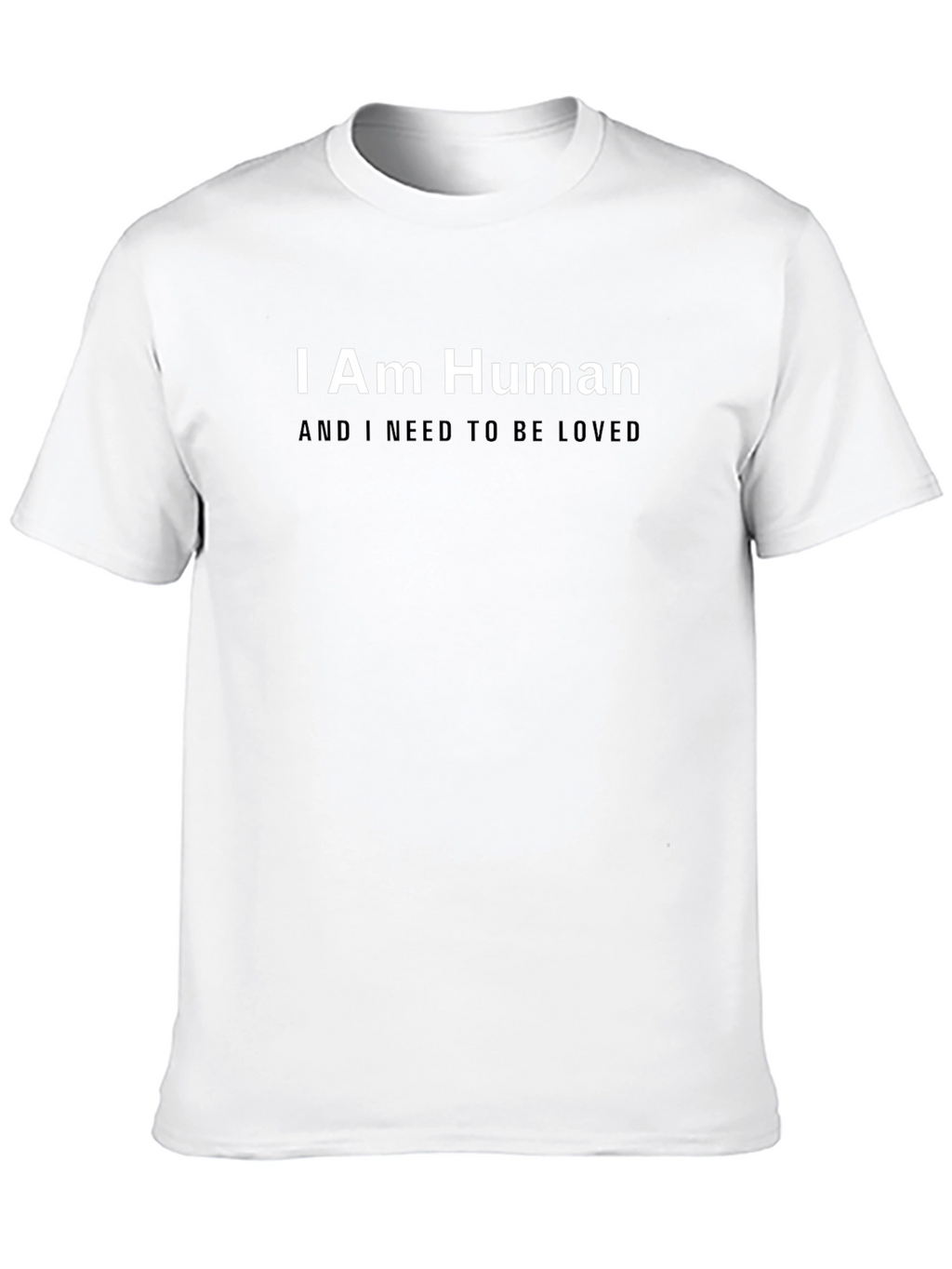 I Am Human - Graphic Print Crew Neck T-Shirt