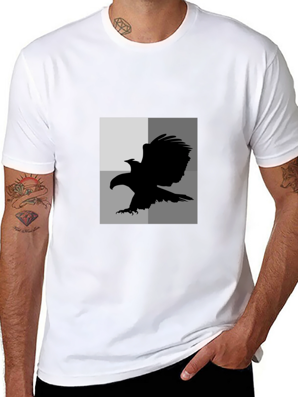 Black Eagle Graphic Tee - Mens Casual T-Shirt
