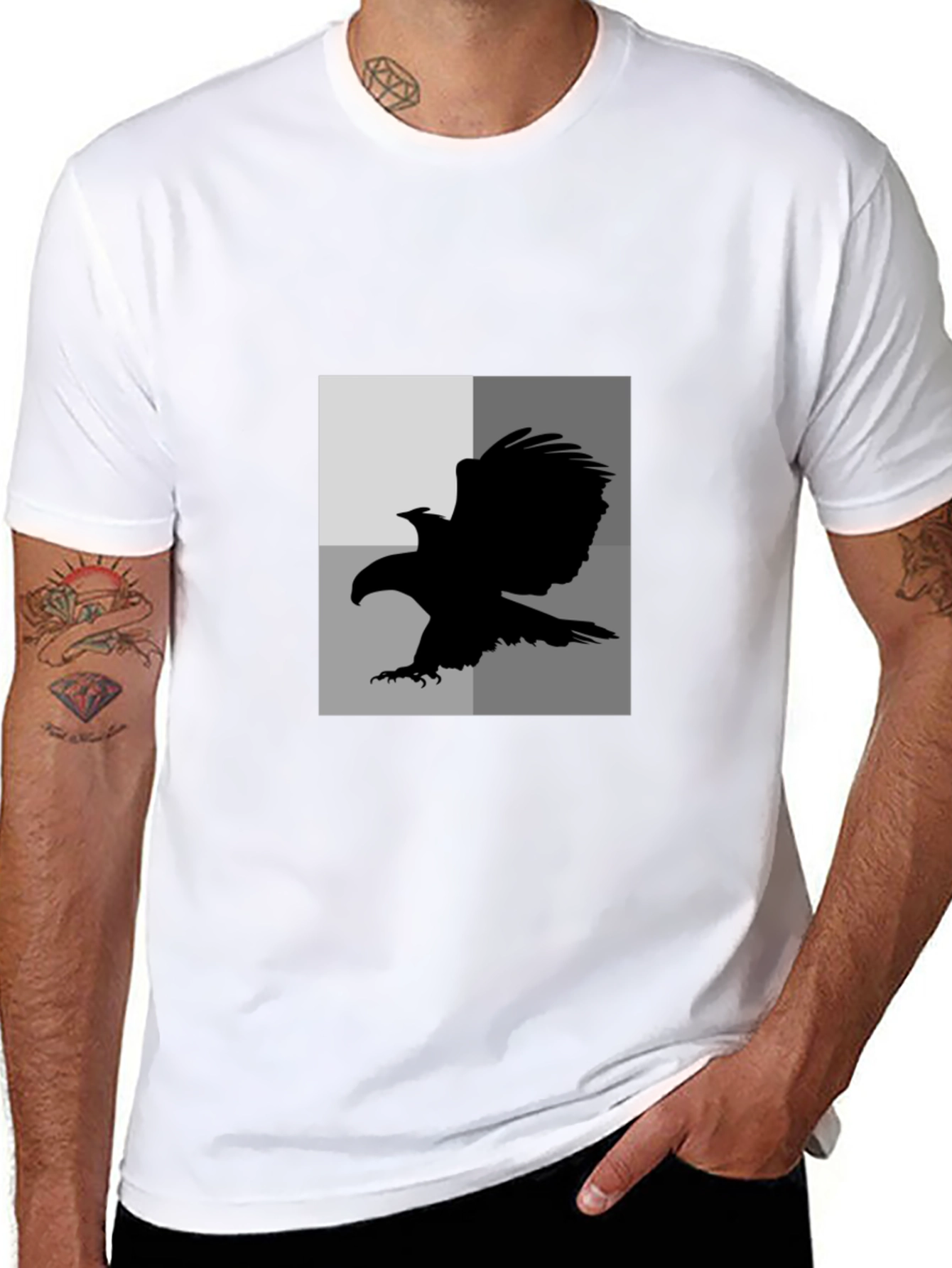 Black Eagle Graphic Tee - Mens Casual T-Shirt