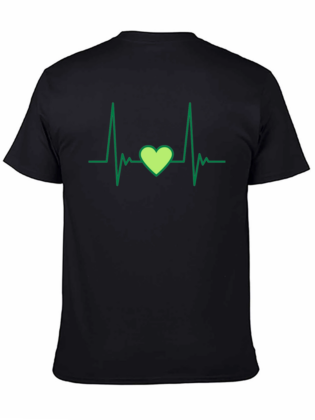 Heartbeat Love Heart T-Shirt - Black