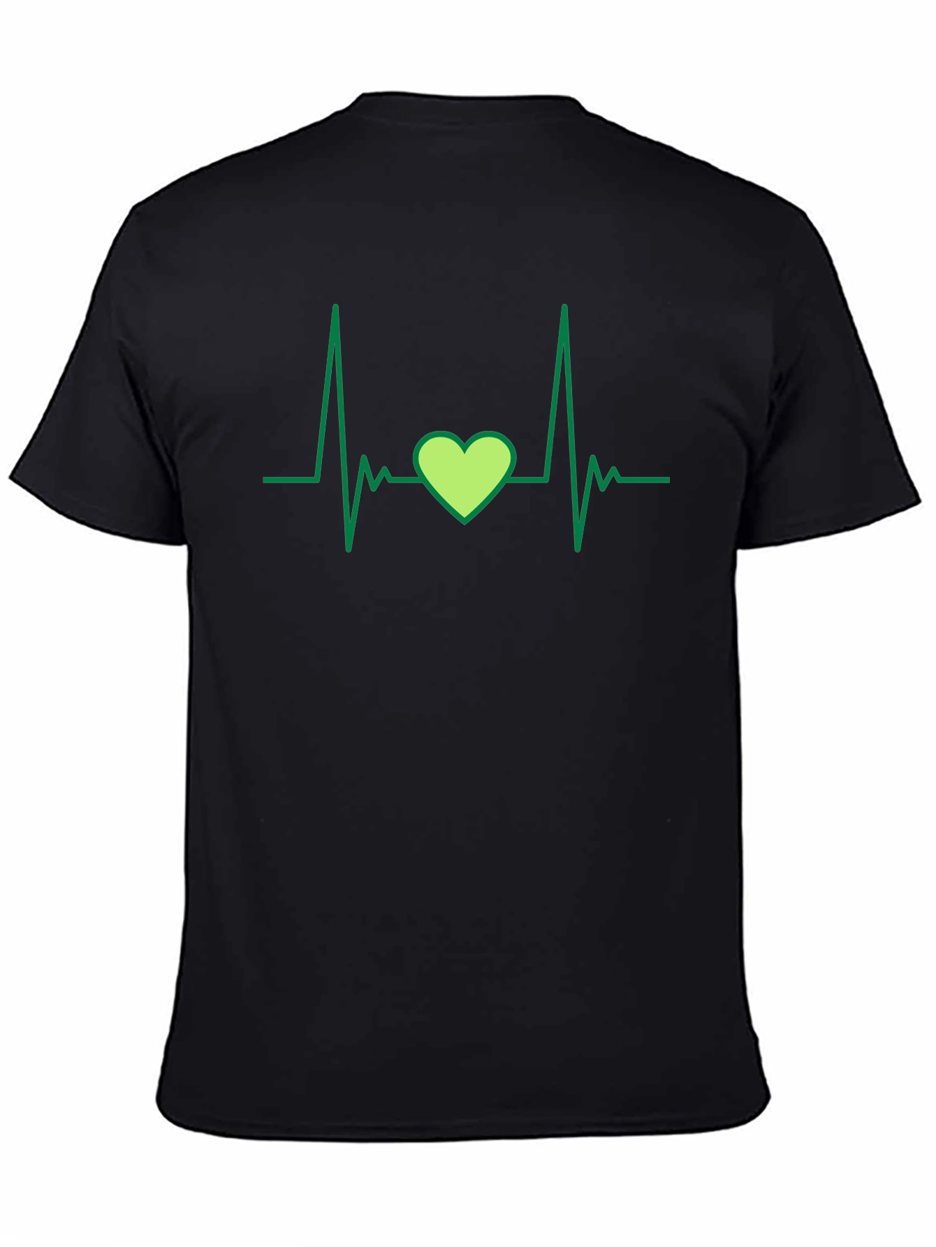 Heartbeat Love Heart T-Shirt - Black