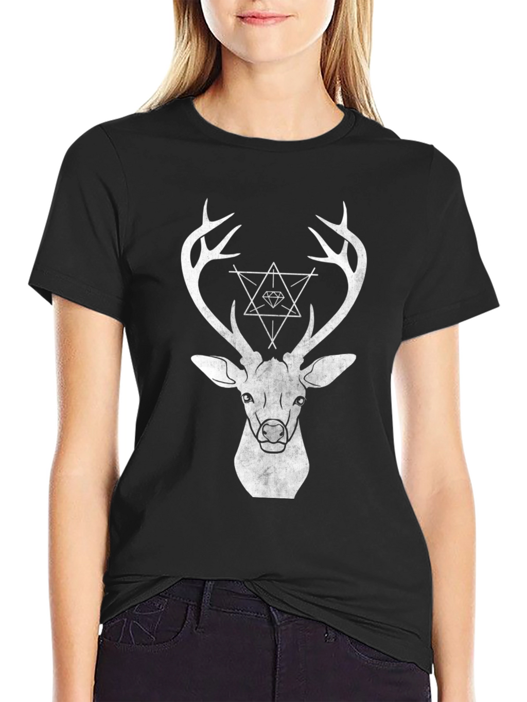 Geometric Deer Graphic T-Shirt