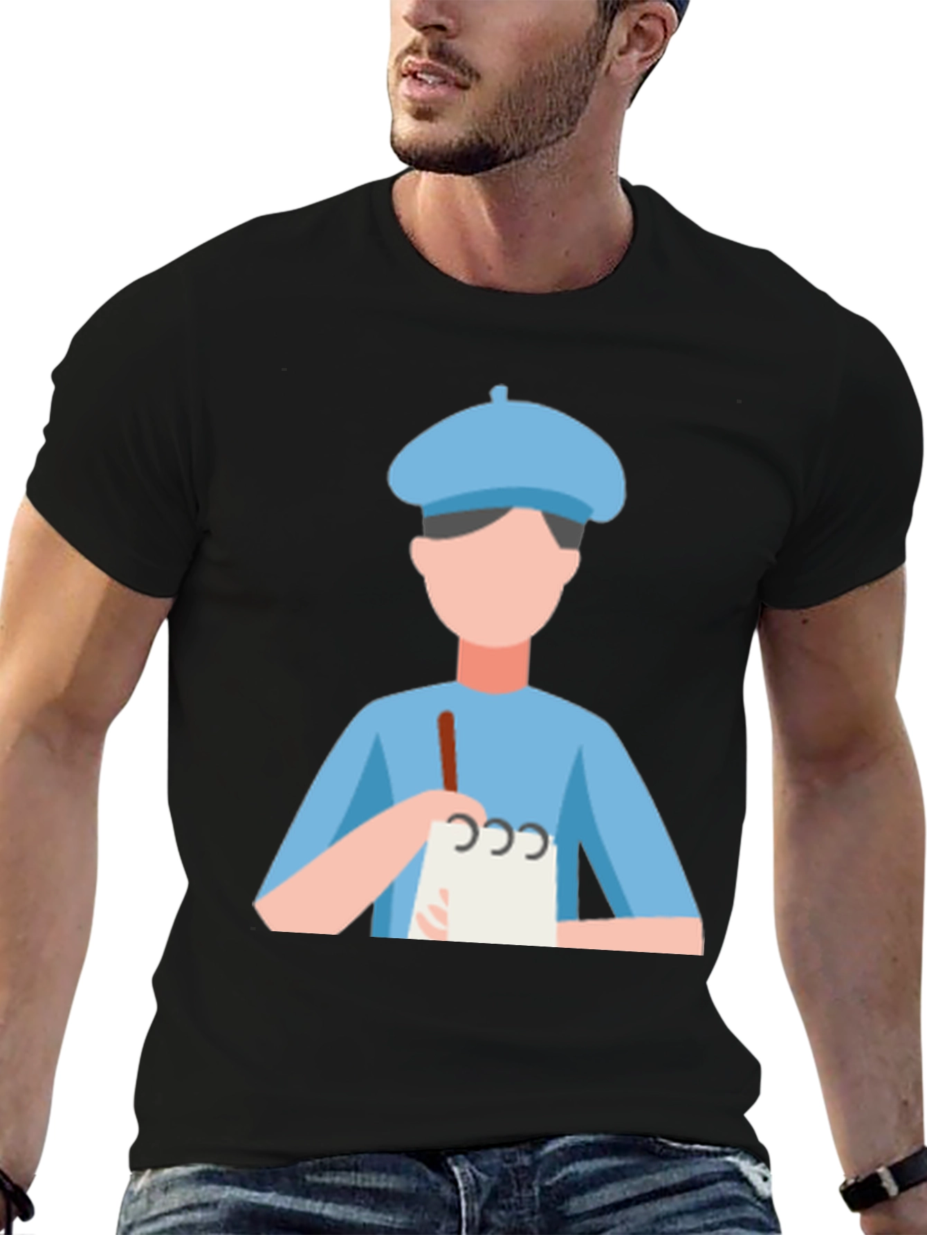 Artist Graphic Tee - Black Cotton T-Shirt