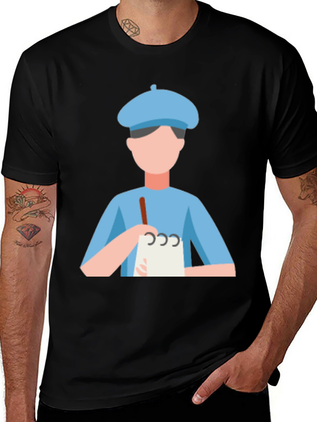 Artist Graphic Tee - Black Cotton T-Shirt