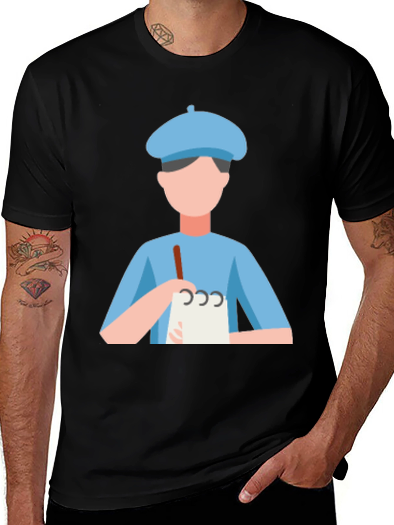 Artist Graphic Tee - Black Cotton T-Shirt