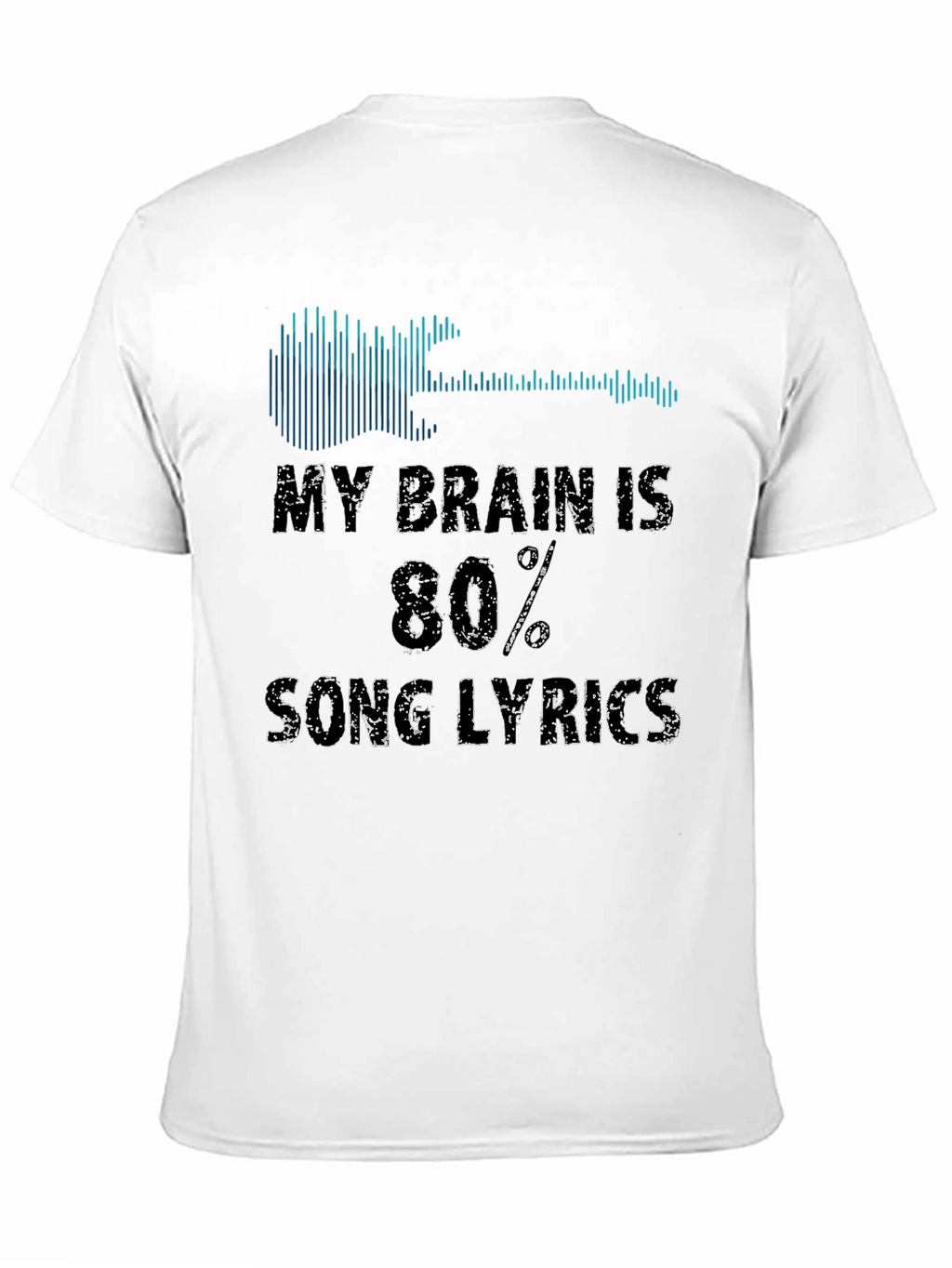 Song Lyrics Graphic Tee - Guitar & Soundwave Design