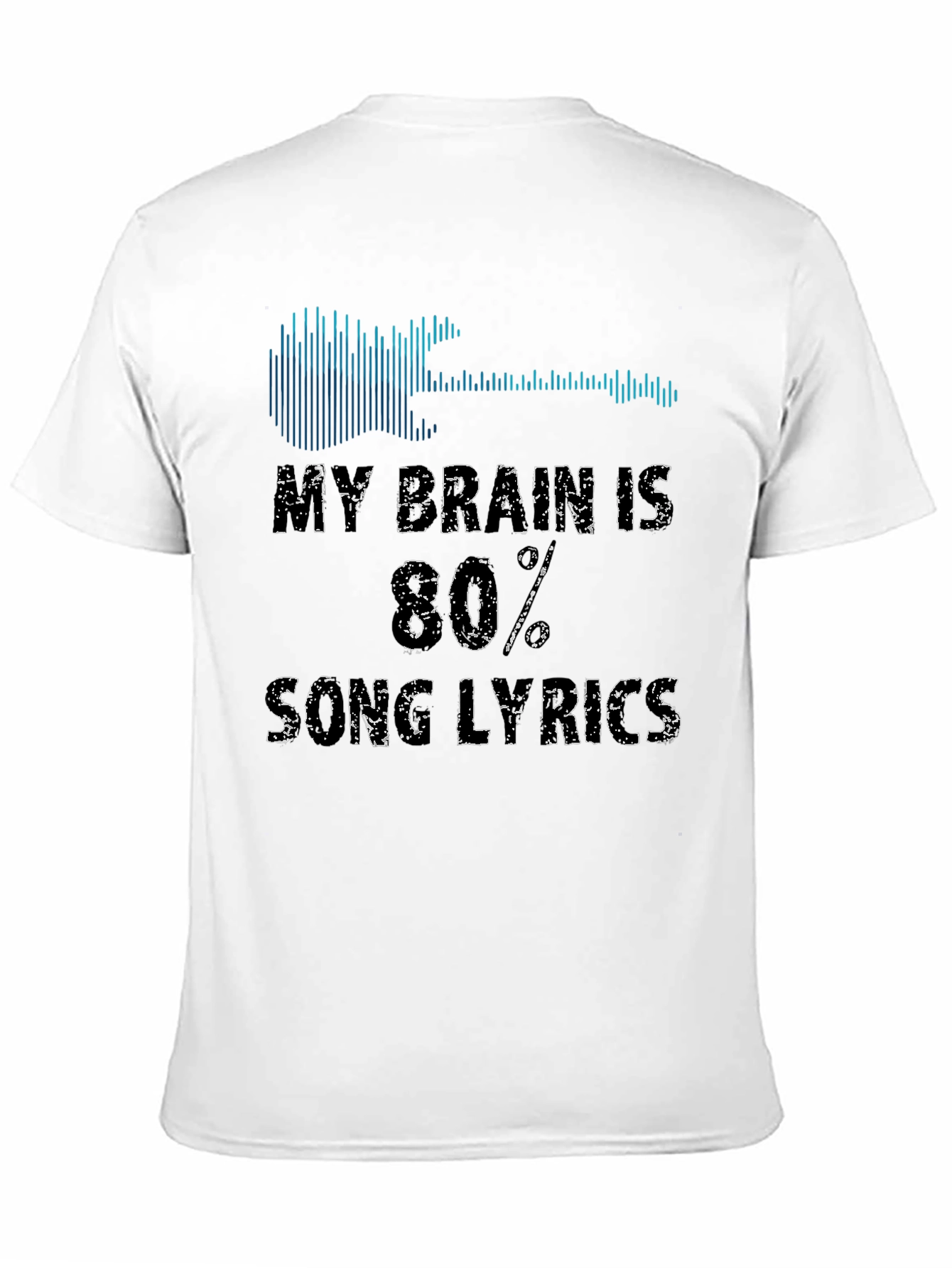 Song Lyrics Graphic Tee - Guitar & Soundwave Design