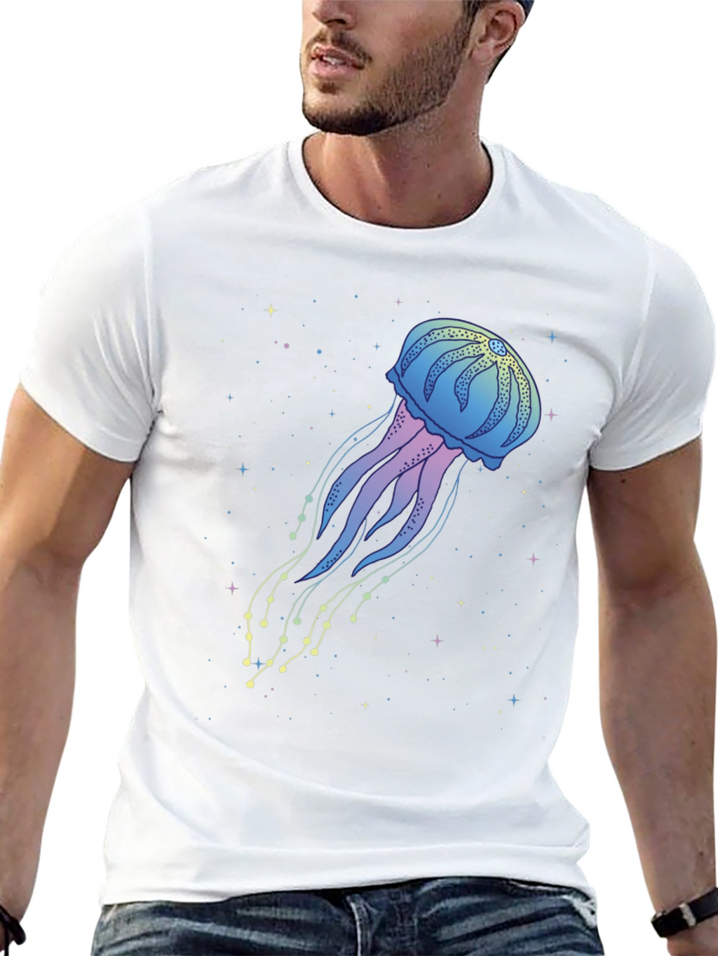 Jellyfish Space Graphic Black T-Shirt
