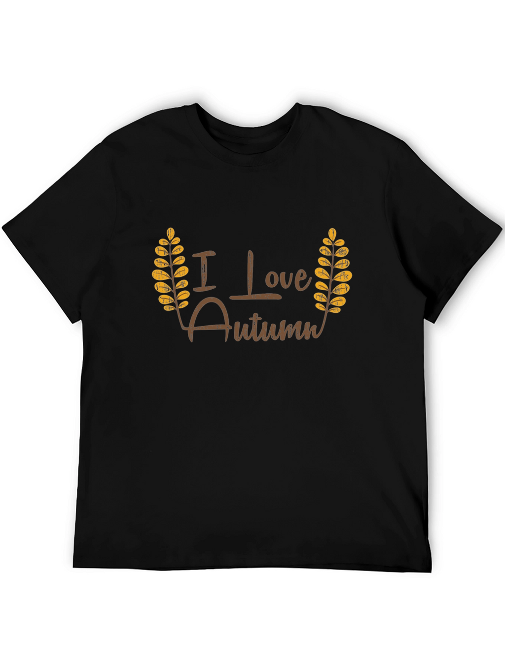 I Love Autumn Black T-Shirt