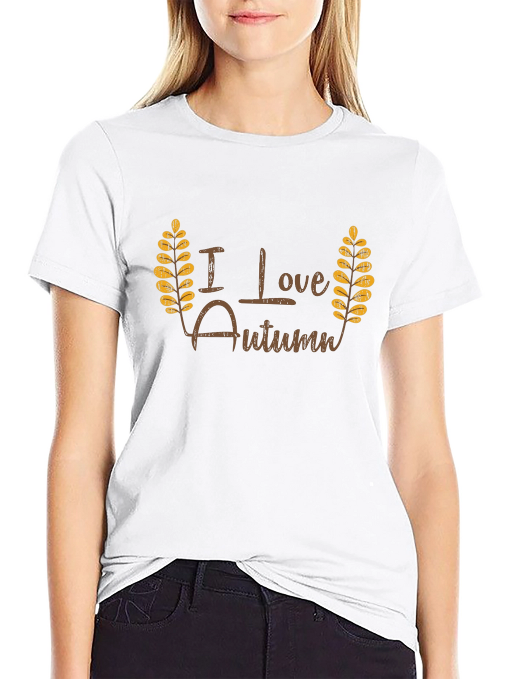 I Love Autumn Black T-Shirt