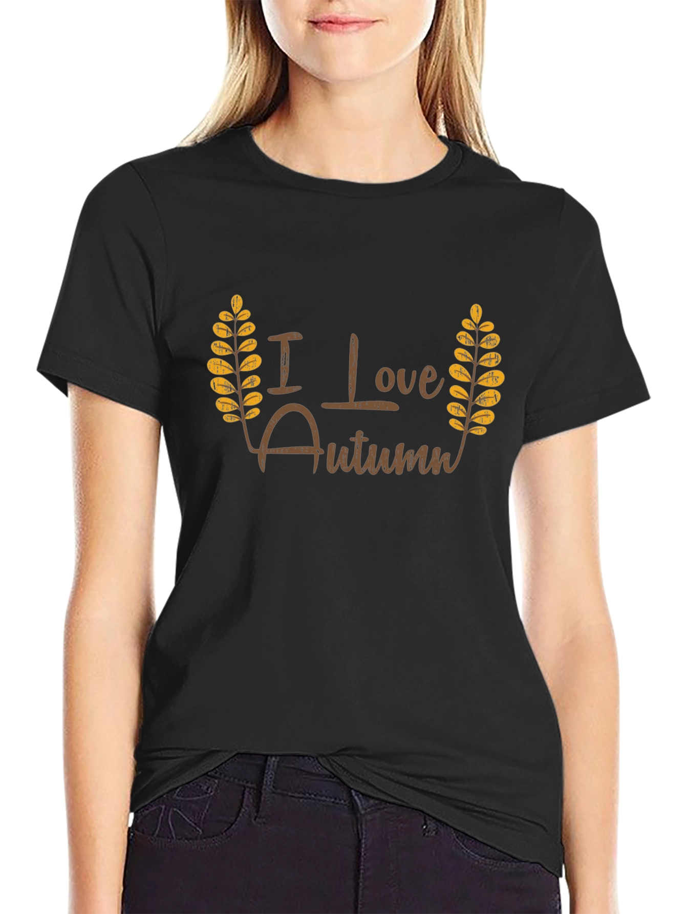 I Love Autumn Black T-Shirt