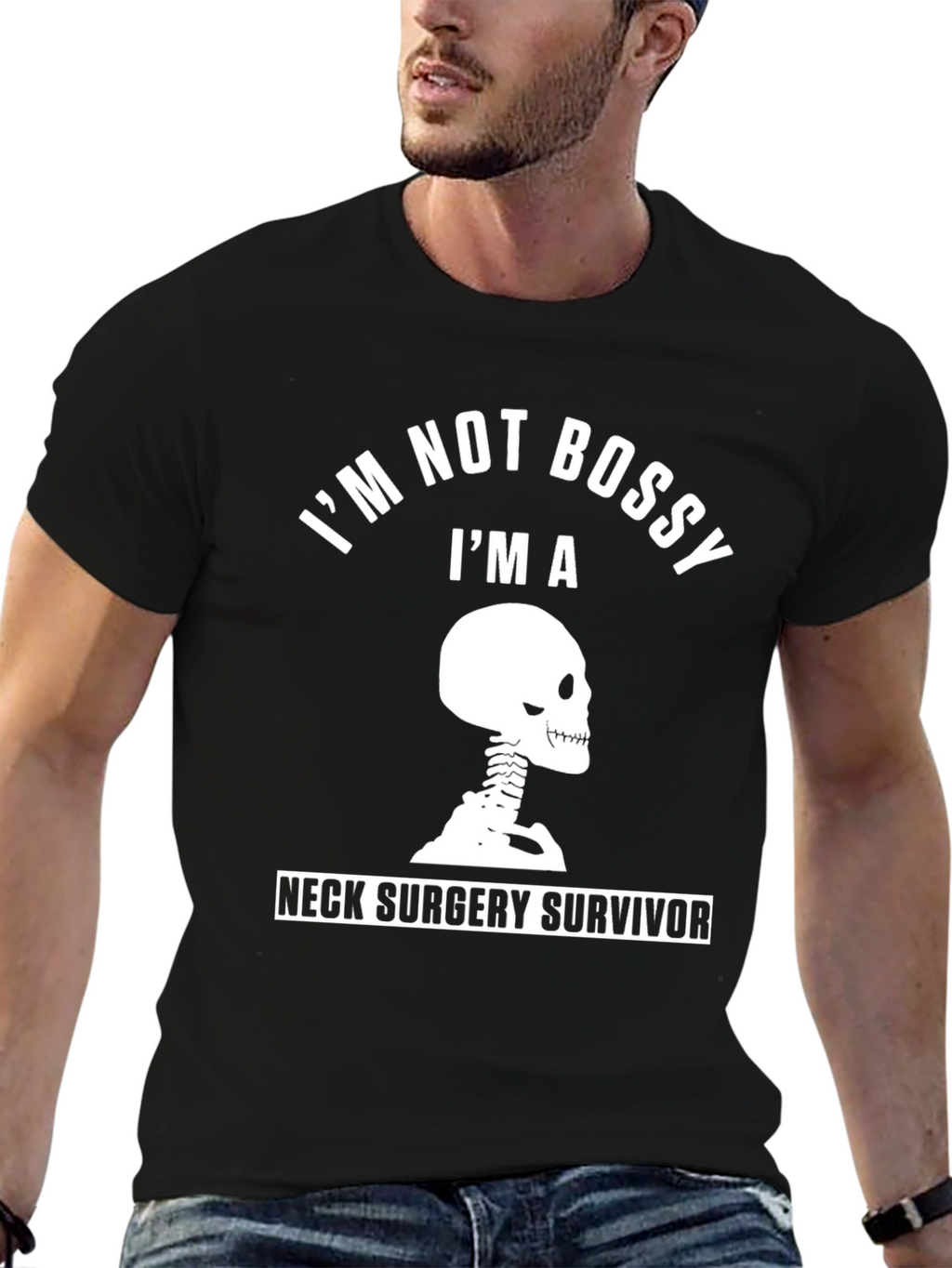 Neck Surgery Survivor Skeleton Graphic T-Shirt