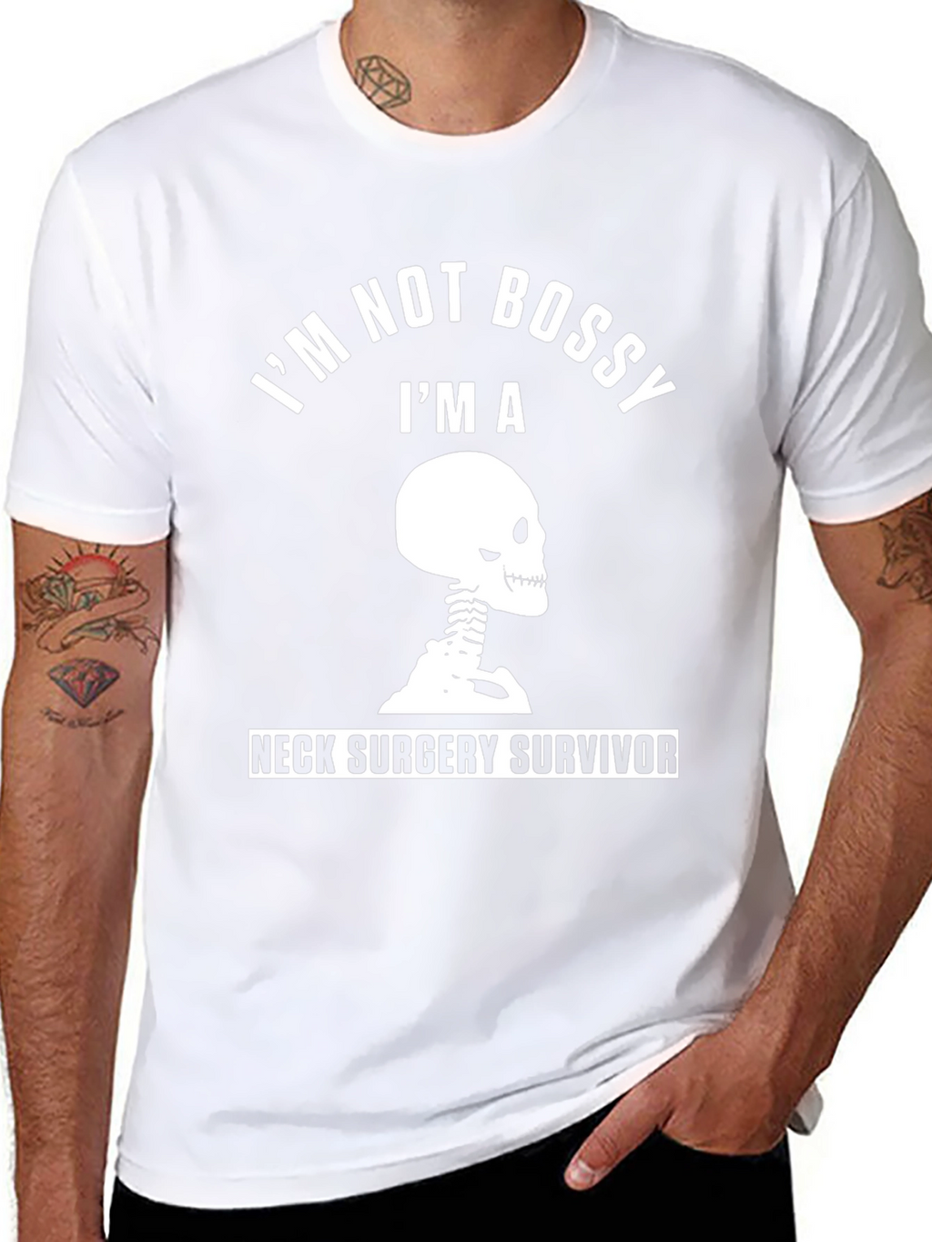 Neck Surgery Survivor Skeleton Graphic T-Shirt