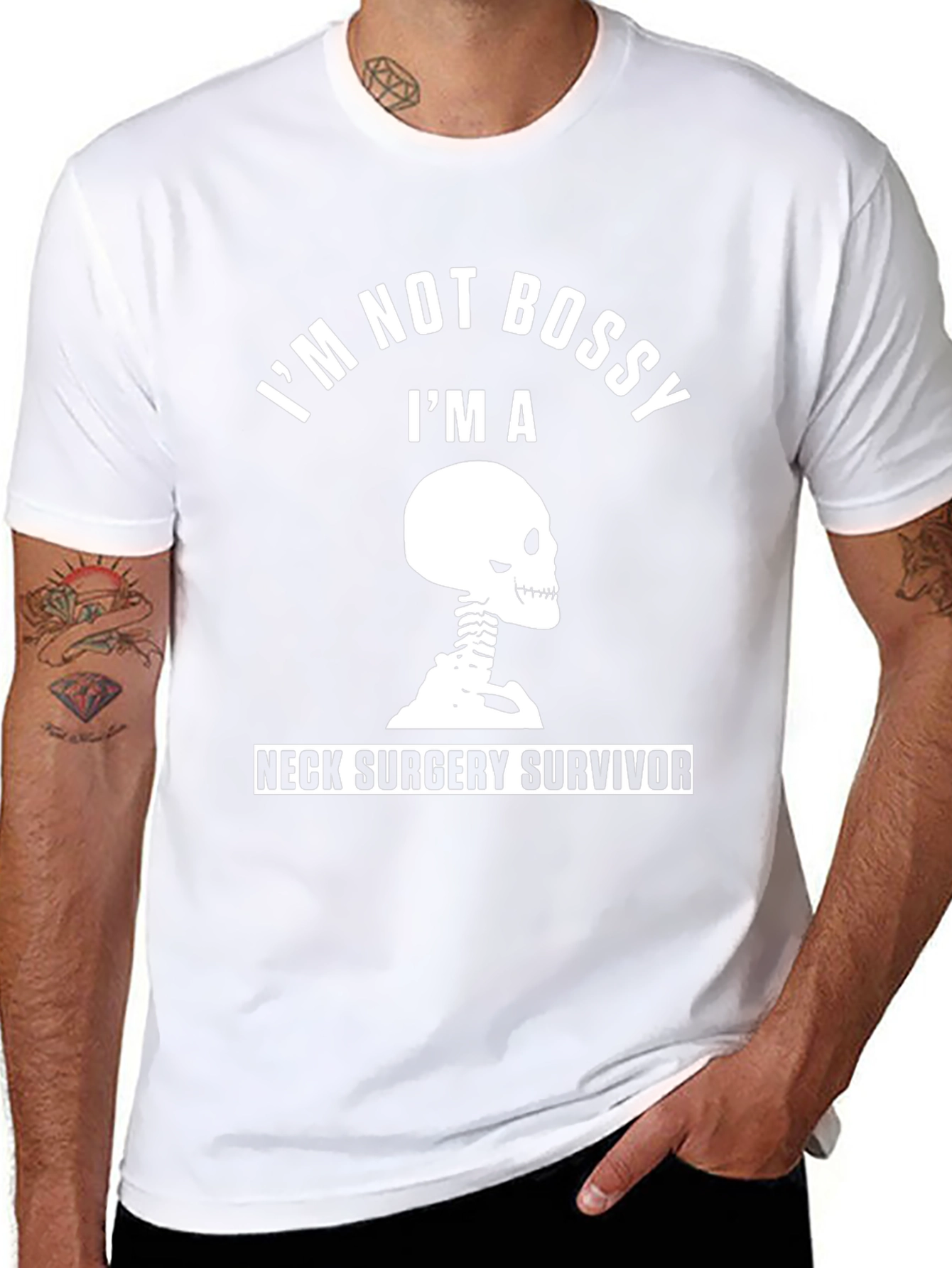 Neck Surgery Survivor Skeleton Graphic T-Shirt