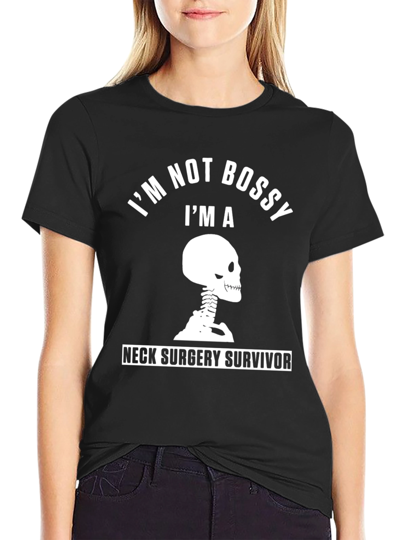 Neck Surgery Survivor Skeleton Graphic T-Shirt
