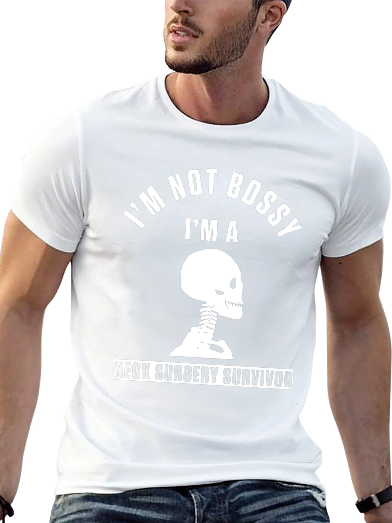 Neck Surgery Survivor Skeleton Graphic T-Shirt